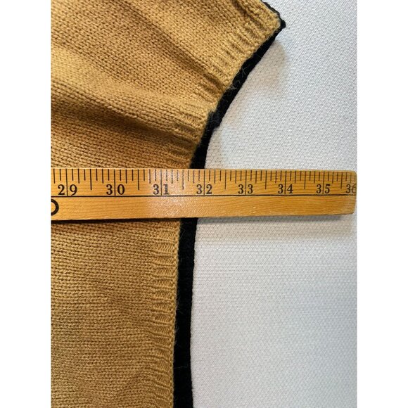 Chico's Women's Turtleneck Poncho Sweater Knit Stretch Size S/M Camel Black - Picture 8 of 11